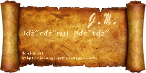 Járányi Máté névjegykártya