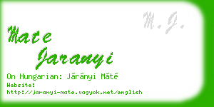 mate jaranyi business card